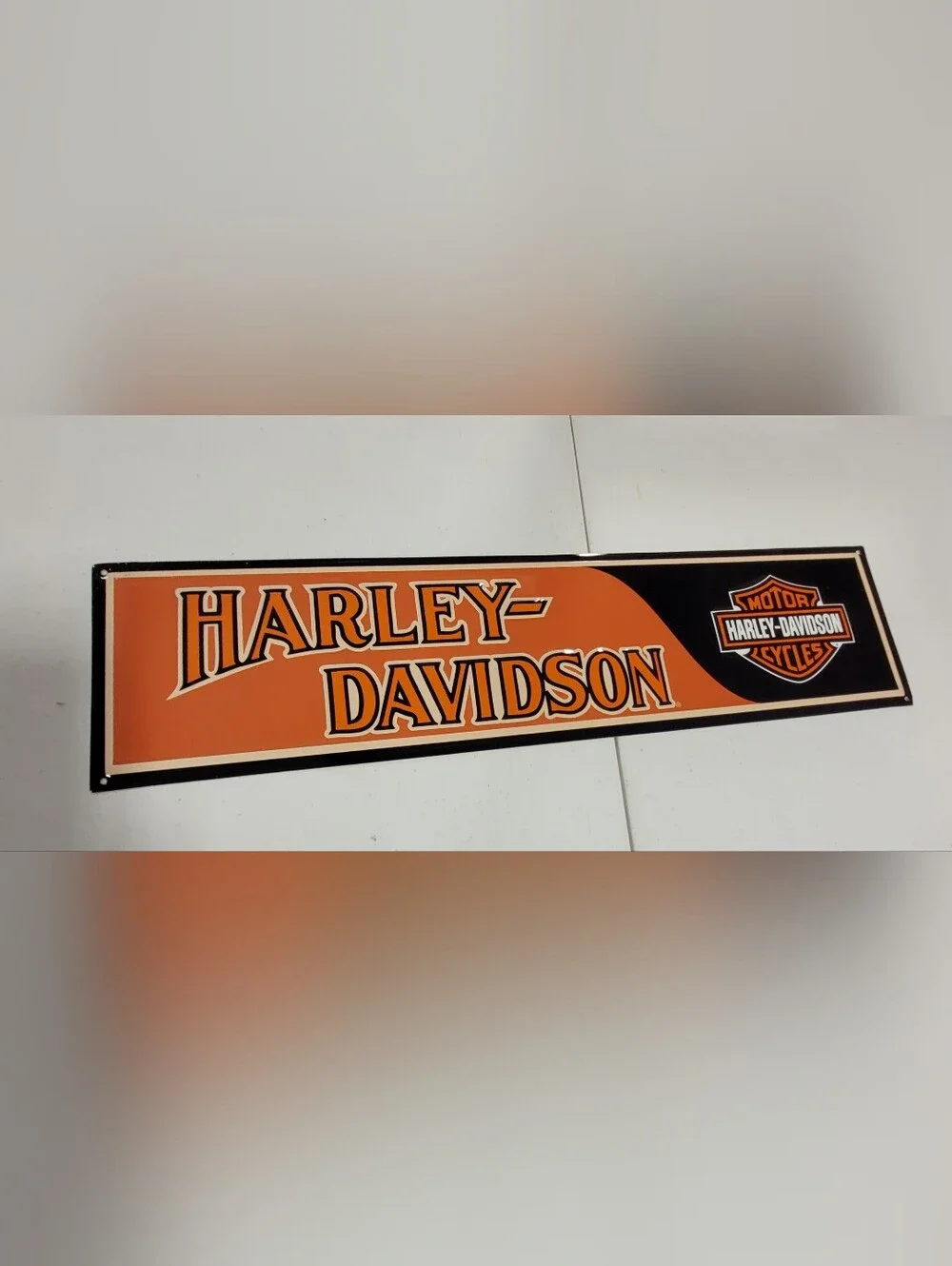 Harley-Davidson Orange and Black Retro Wall Plaque